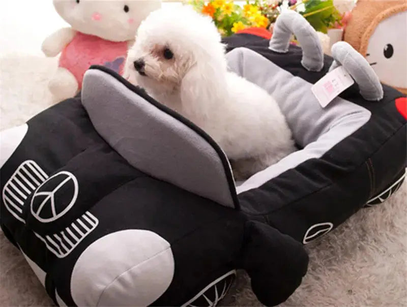 Luxury Pet Sports Car Bed for Small Dogs & Cats - Cozy Warm Puppy Cushion House