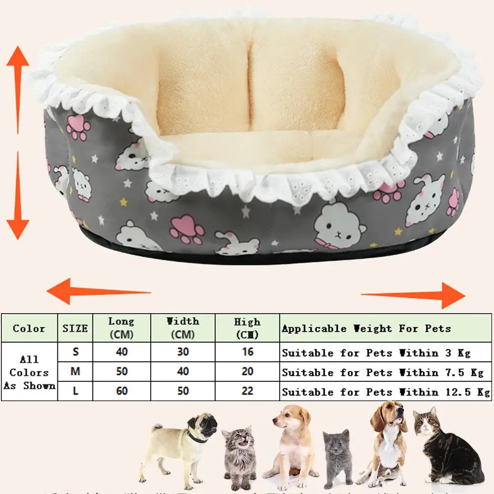 Ultimate Deep Sleep Plush Floral Pet Bed – Warm Winter Comfort for Cats & Dogs