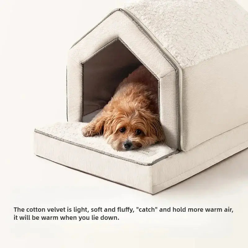 Waterproof Winter Pet Igloo House: Cozy, Collapsible Dog & Cat Bed
