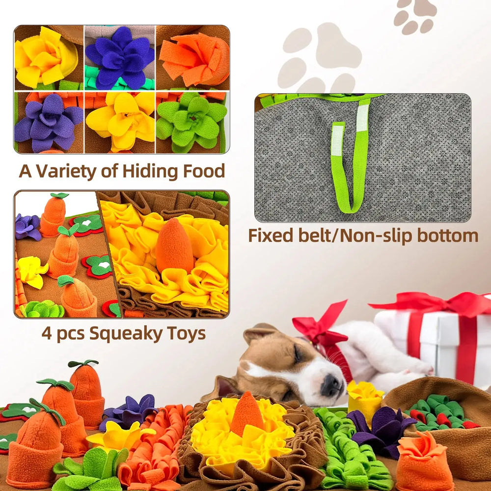 Interactive Dog Sniffing Mat: Slow Feeder Foraging Pad for Mental Stimulation