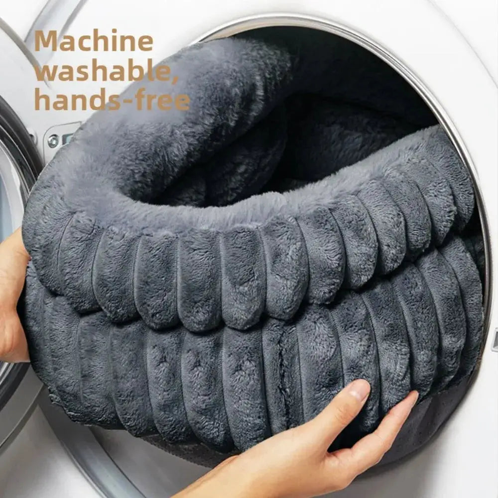 Ultra-Soft Winter Warm Washable Round Pet Bed for Cats Small Dogs