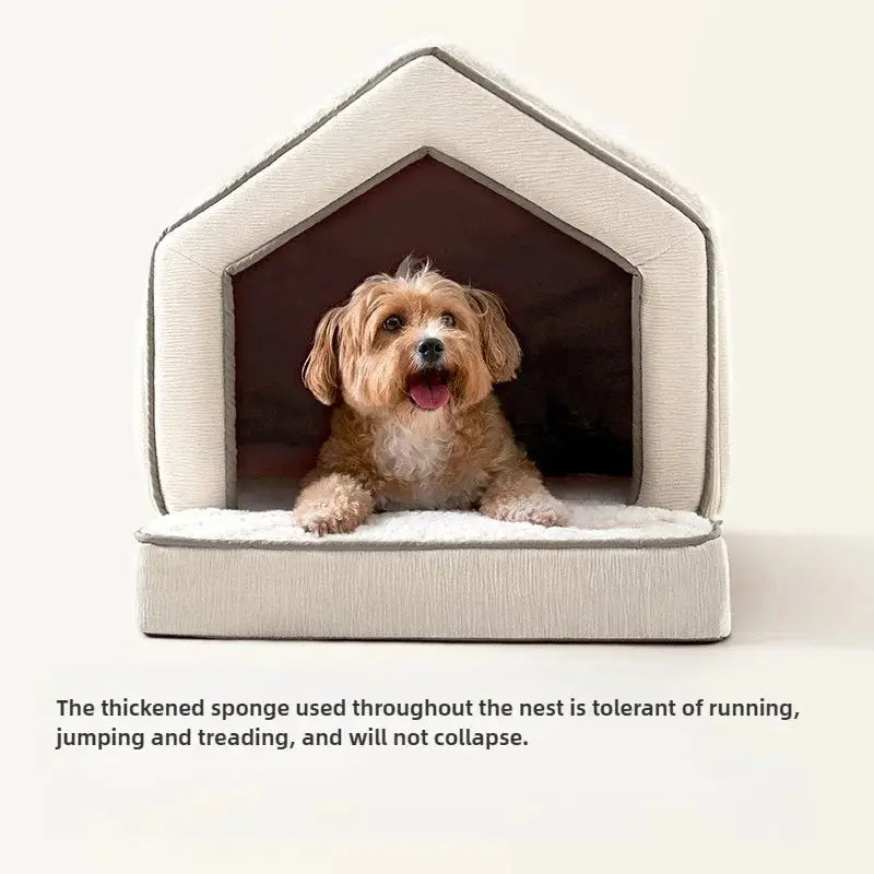 Waterproof Winter Pet Igloo House: Cozy, Collapsible Dog & Cat Bed