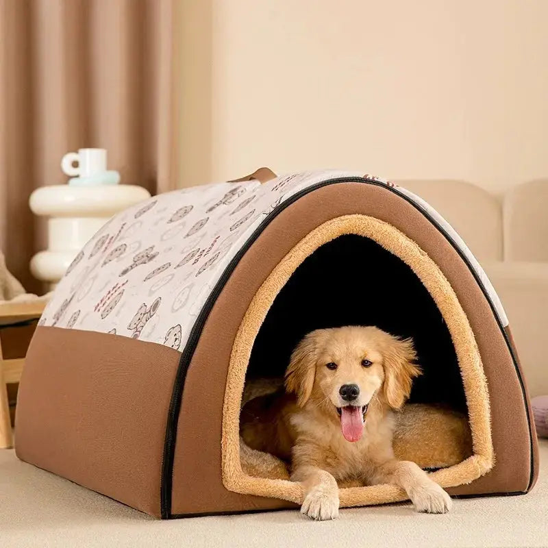 Cozy Warm Winter Dog & Cat House | Removable Washable Pet Bed Kennel Tent