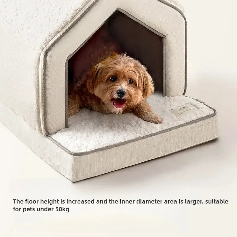 Waterproof Winter Pet Igloo House: Cozy, Collapsible Dog & Cat Bed