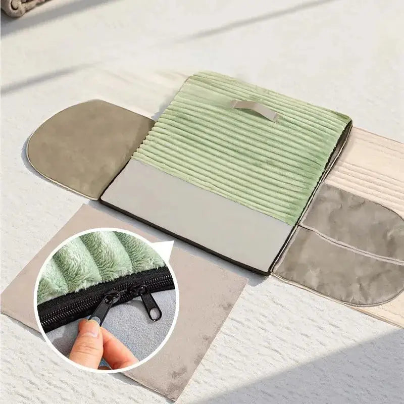 Cozy Plush Cat Bed House with Removable Cushion, Anti-Slip Warm Pet Cave