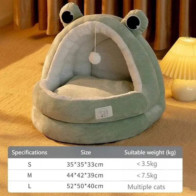 Adorable Panda Yurt Style Pet Nest: Warm Semi-Closed Cat Playhouse & Dog Bed