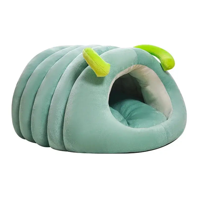 Plush Caterpillar Pet Nest: Winter Warm, Soft Anti-Slip Cozy Bed for Cats & Dogs